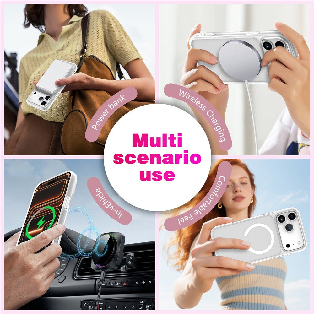 For iPhone 17 Pro Magnetic Case Skin Touch TPU + PC 2.0mm Thickness Anti-drop Phone Cover
