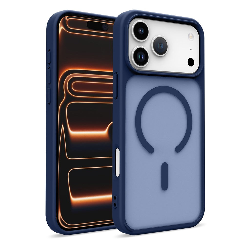 For iPhone 17 Pro Magnetic Case Skin Touch TPU + PC 2.0mm Thickness Anti-drop Phone Cover