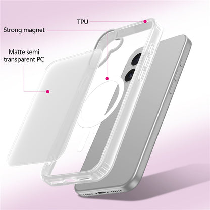 For iPhone 17 Magnetic Case Skin Touch TPU + PC 2.0mm Thickness Anti-drop Phone Cover