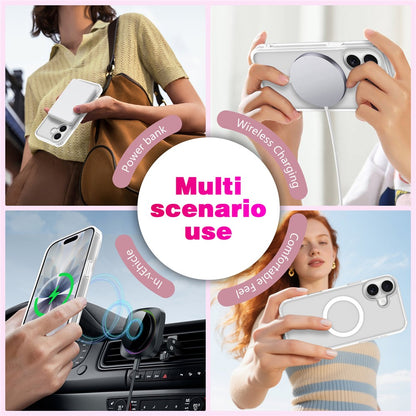 For iPhone 17 Magnetic Case Skin Touch TPU + PC 2.0mm Thickness Anti-drop Phone Cover