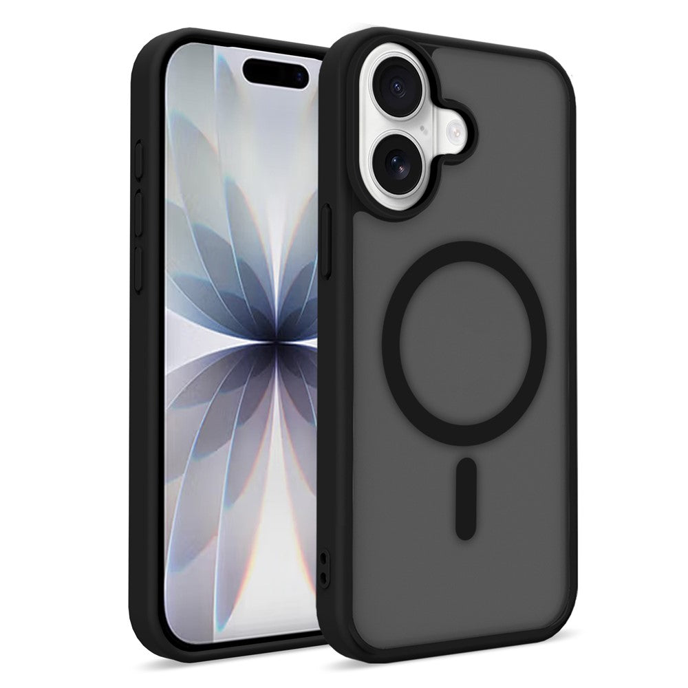 For iPhone 17 Magnetic Case Skin Touch TPU + PC 2.0mm Thickness Anti-drop Phone Cover