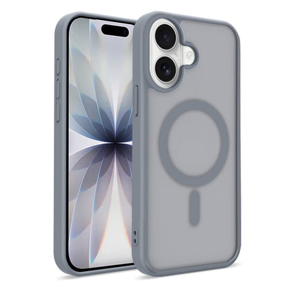 For iPhone 17 Magnetic Case Skin Touch TPU + PC 2.0mm Thickness Anti-drop Phone Cover