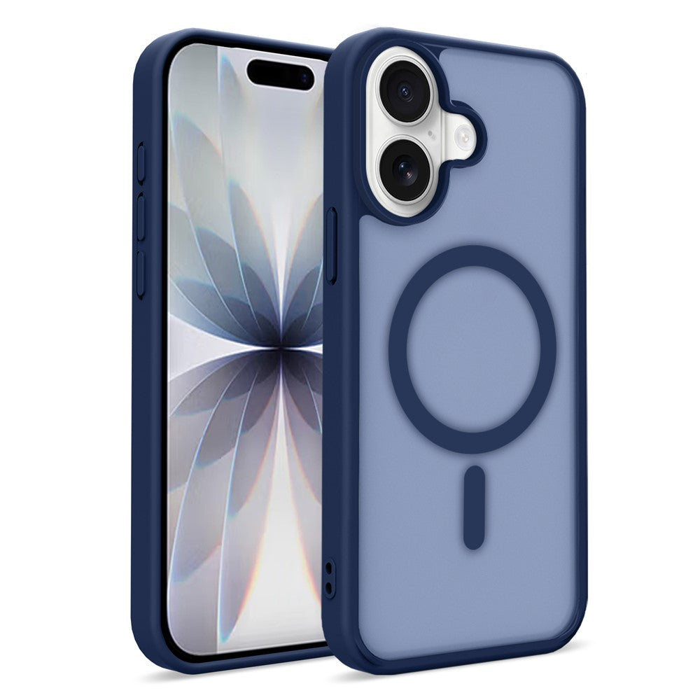 For iPhone 17 Magnetic Case Skin Touch TPU + PC 2.0mm Thickness Anti-drop Phone Cover