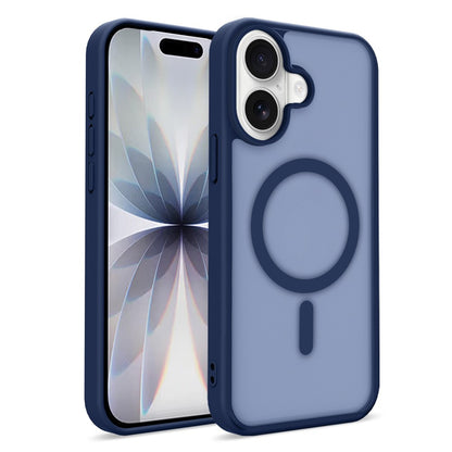 For iPhone 17 Magnetic Case Skin Touch TPU + PC 2.0mm Thickness Anti-drop Phone Cover