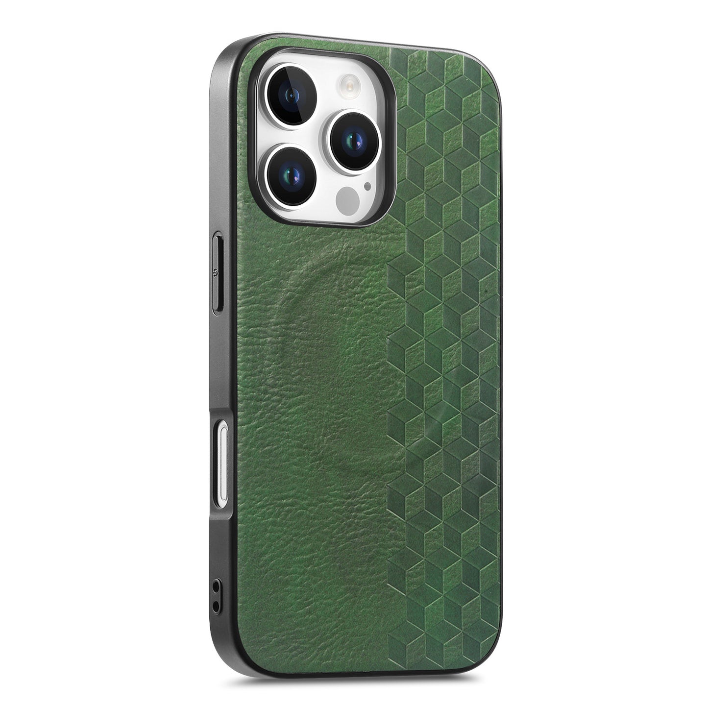For iPhone 16 Pro / iPhone 16 Pro Max Magnetic Phone Case with Grid Pattern Protective PU Leather + PC Cover