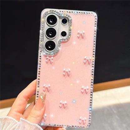 For Samsung Galaxy S26 Ultra Case Rhinestone Aurora Butterfly Bow Glitter TPU + PC IMD Phone Cover