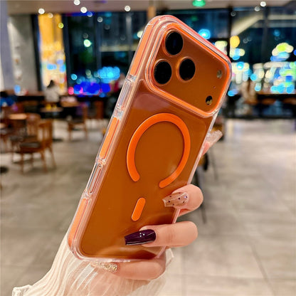 For iPhone 17 Pro Max Magnetic Case Clear PC TPU TPE Shockproof Cover Compatible with MagSafe