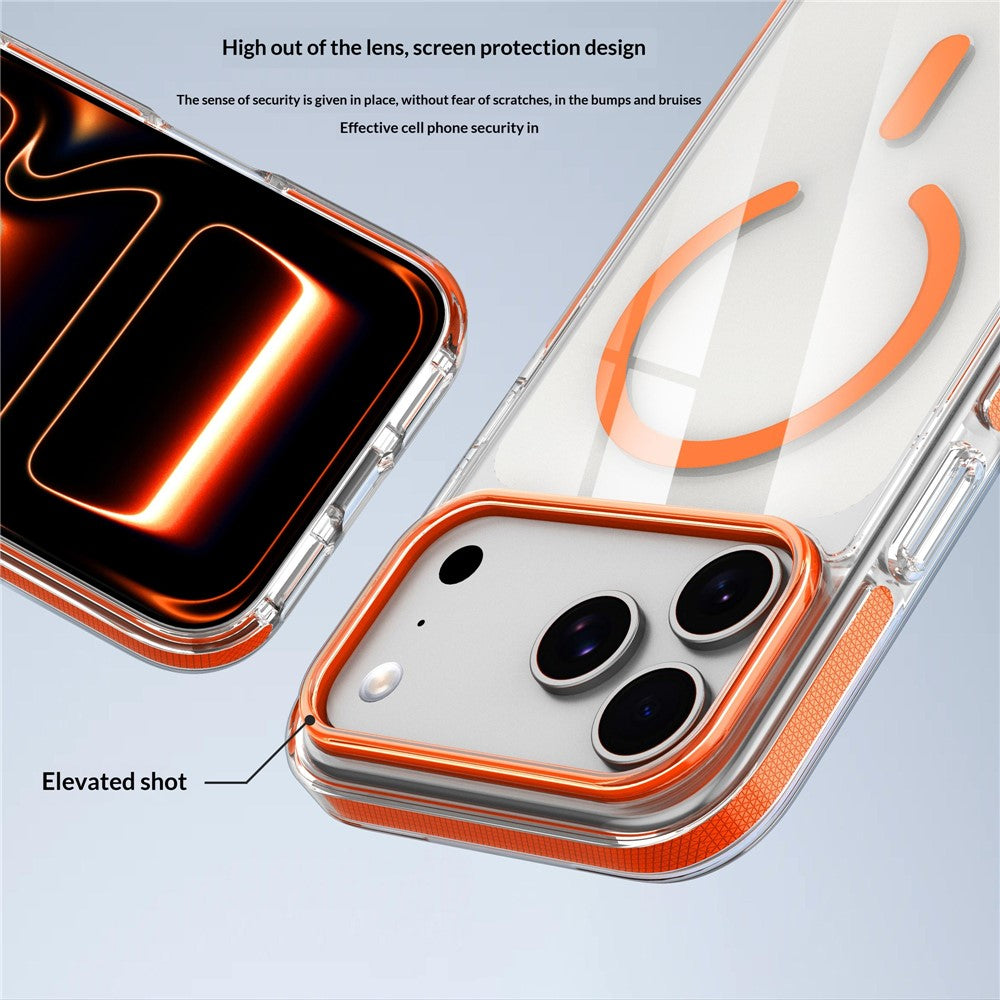 For iPhone 17 Pro Max Magnetic Case Clear PC TPU TPE Shockproof Cover Compatible with MagSafe