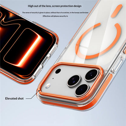 For iPhone 17 Pro Max Magnetic Case Clear PC TPU TPE Shockproof Cover Compatible with MagSafe