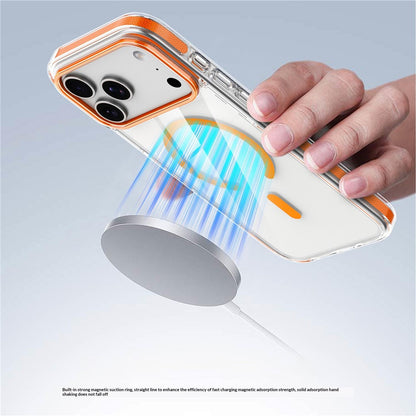 For iPhone 17 Pro Max Magnetic Case Clear PC TPU TPE Shockproof Cover Compatible with MagSafe