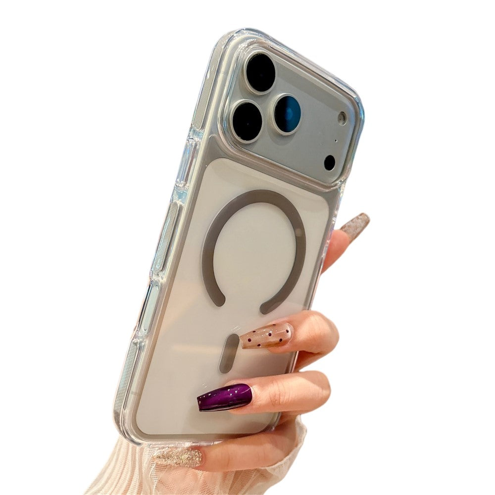 For iPhone 17 Pro Max Magnetic Case Clear PC TPU TPE Shockproof Cover Compatible with MagSafe