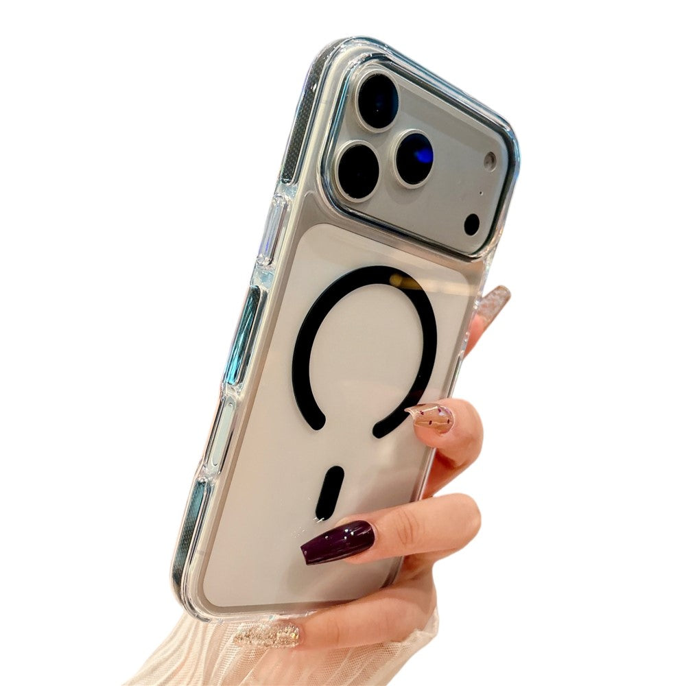 For iPhone 17 Pro Max Magnetic Case Clear PC TPU TPE Shockproof Cover Compatible with MagSafe