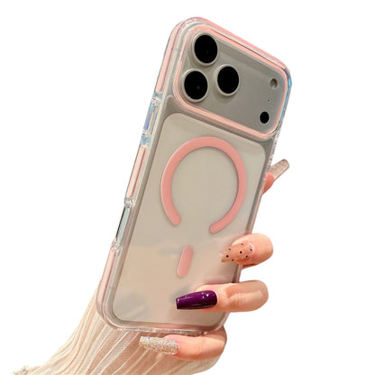 For iPhone 17 Pro Max Magnetic Case Clear PC TPU TPE Shockproof Cover Compatible with MagSafe