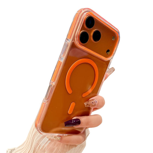 For iPhone 17 Pro Magnetic Case Clear PC TPU TPE Shockproof Cover Compatible with MagSafe