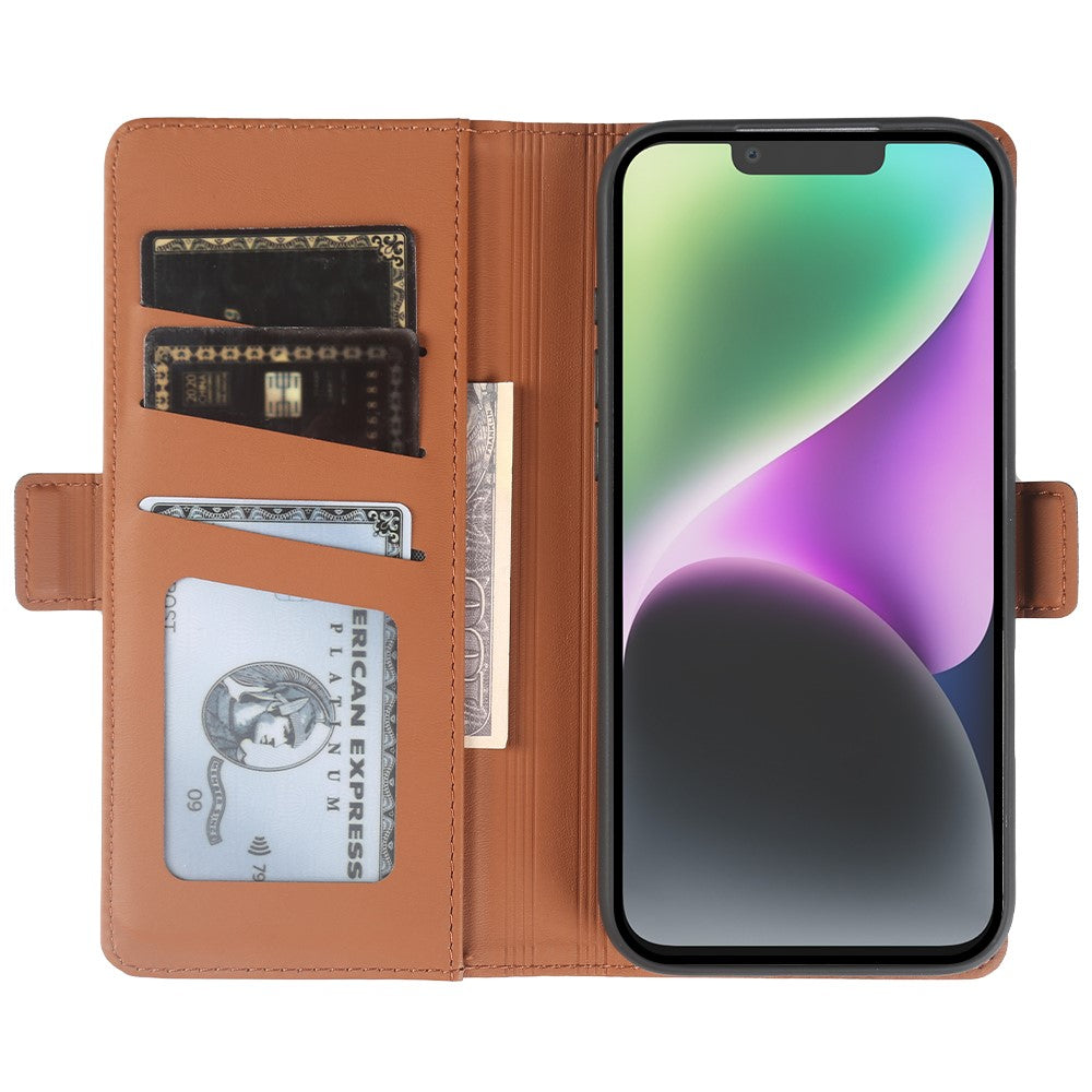 For iPhone 14 Plus Leather Case Wallet Stand TPU + PU Skin-touch Cover