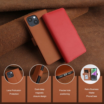 For iPhone 14 Plus Leather Case Wallet Stand TPU + PU Skin-touch Cover