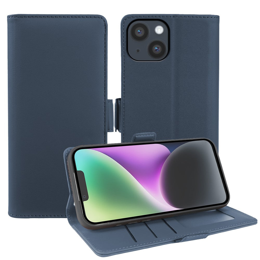 For iPhone 14 Plus Leather Case Wallet Stand TPU + PU Skin-touch Cover