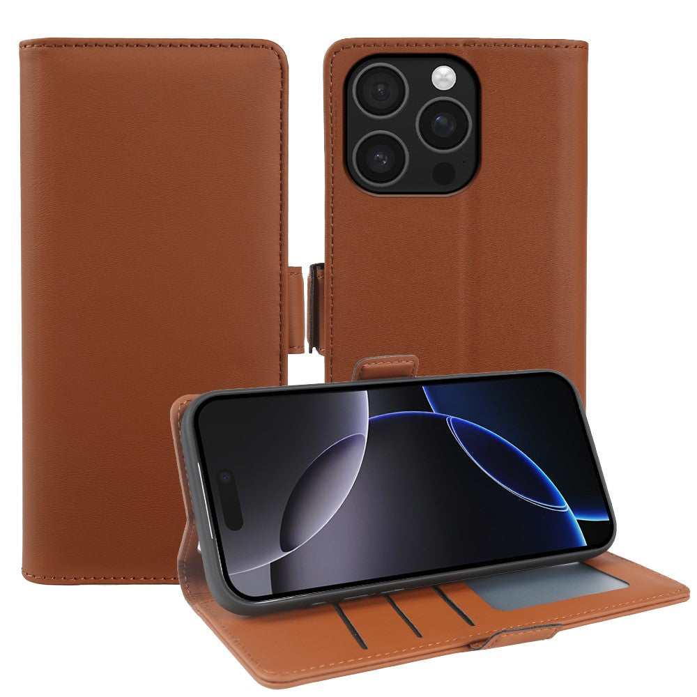 For iPhone 16 Pro Max Leather Case Wallet Stand TPU + PU Skin-touch Cover
