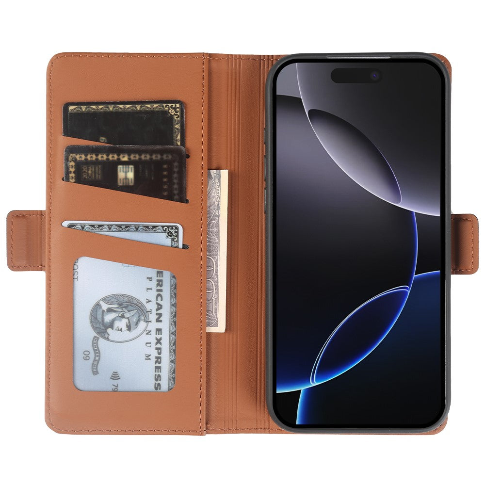 For iPhone 16 Pro Max Leather Case Wallet Stand TPU + PU Skin-touch Cover