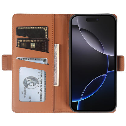 For iPhone 16 Pro Max Leather Case Wallet Stand TPU + PU Skin-touch Cover