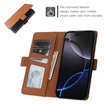For iPhone 16 Pro Max Leather Case Wallet Stand TPU + PU Skin-touch Cover