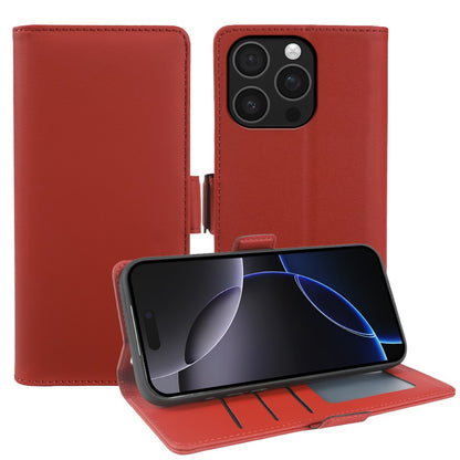For iPhone 16 Pro Max Leather Case Wallet Stand TPU + PU Skin-touch Cover