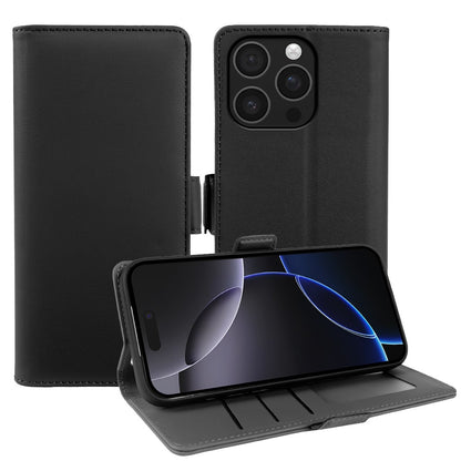 For iPhone 16 Pro Max Leather Case Wallet Stand TPU + PU Skin-touch Cover