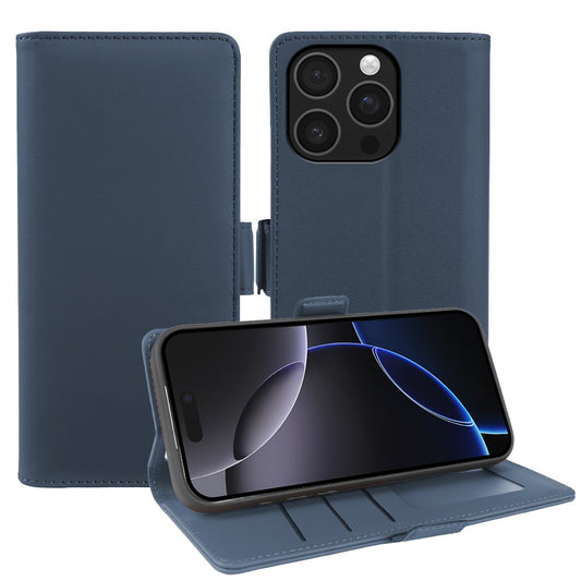 For iPhone 16 Pro Max Leather Case Wallet Stand TPU + PU Skin-touch Cover