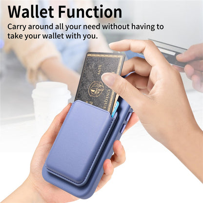 Magnetic Case For iPhone 17e  /  16e Detachable Card Slot Leather+TPU Phone Cover with Metal Buttons