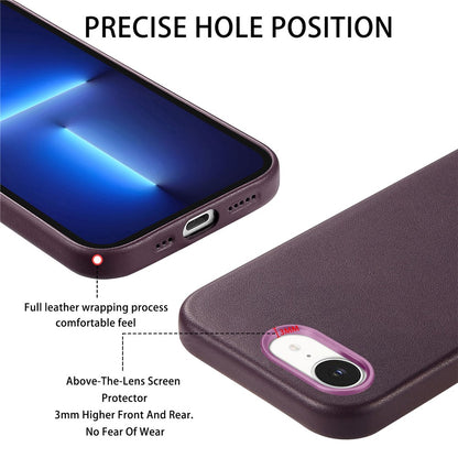 Magnetic Case For iPhone 17e  /  16e Leather+TPU Shockproof Phone Cover with Metal Buttons