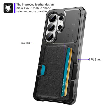 For Samsung Galaxy S26 Ultra Case Card Slot Leather + TPU Defender Phone Cover