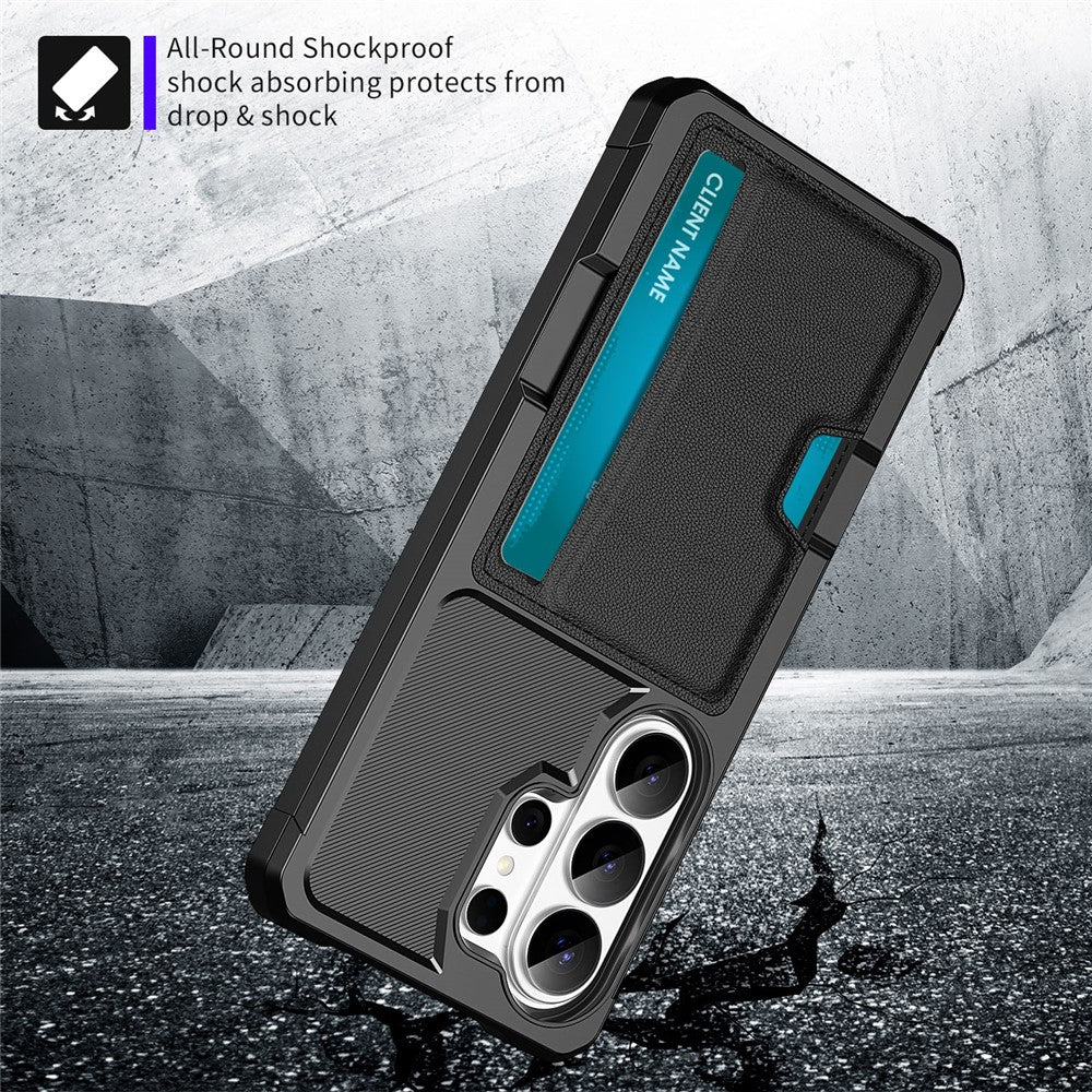 For Samsung Galaxy S26 Ultra Case Card Slot Leather + TPU Defender Phone Cover