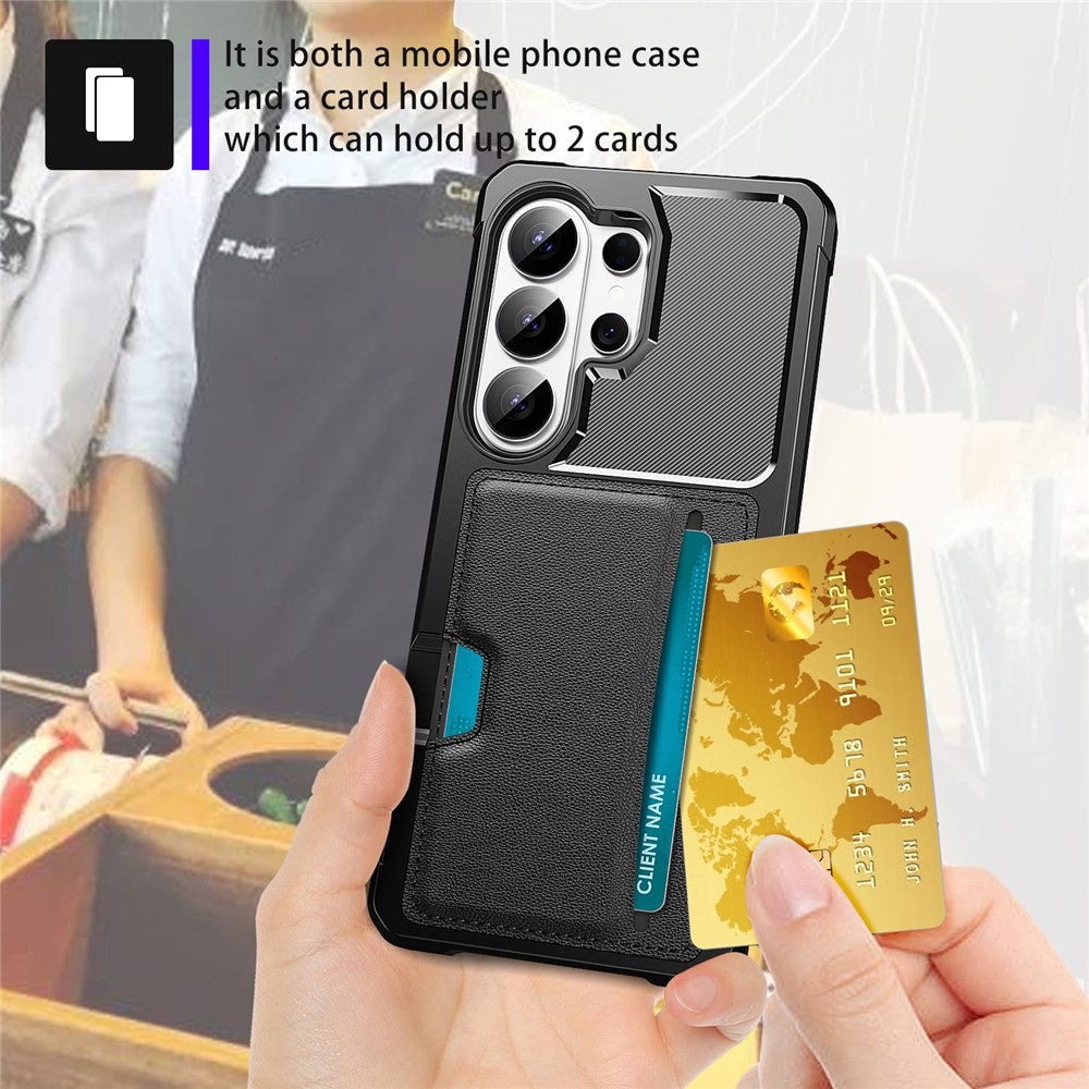 For Samsung Galaxy S26 Ultra Case Card Slot Leather + TPU Defender Phone Cover