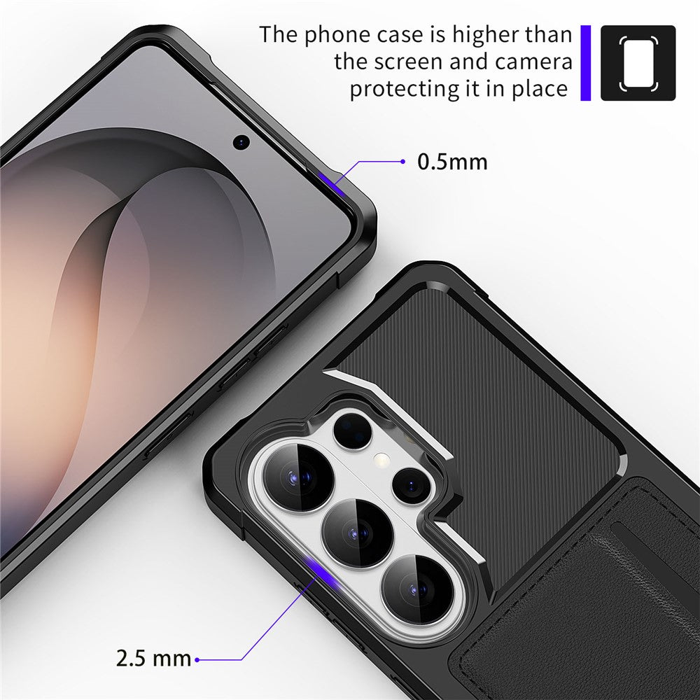 For Samsung Galaxy S26 Ultra Case Card Slot Leather + TPU Defender Phone Cover
