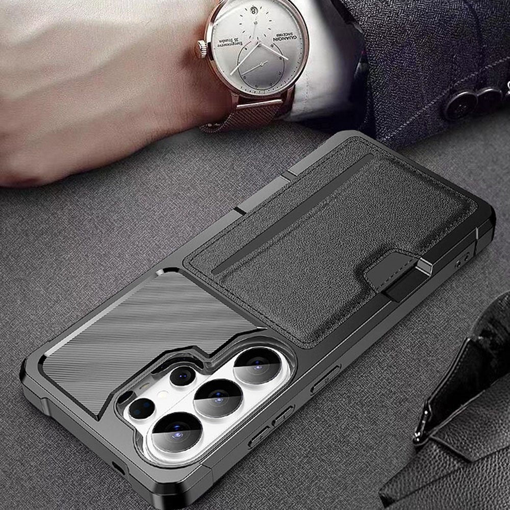 For Samsung Galaxy S26 Ultra Case Card Slot Leather + TPU Defender Phone Cover