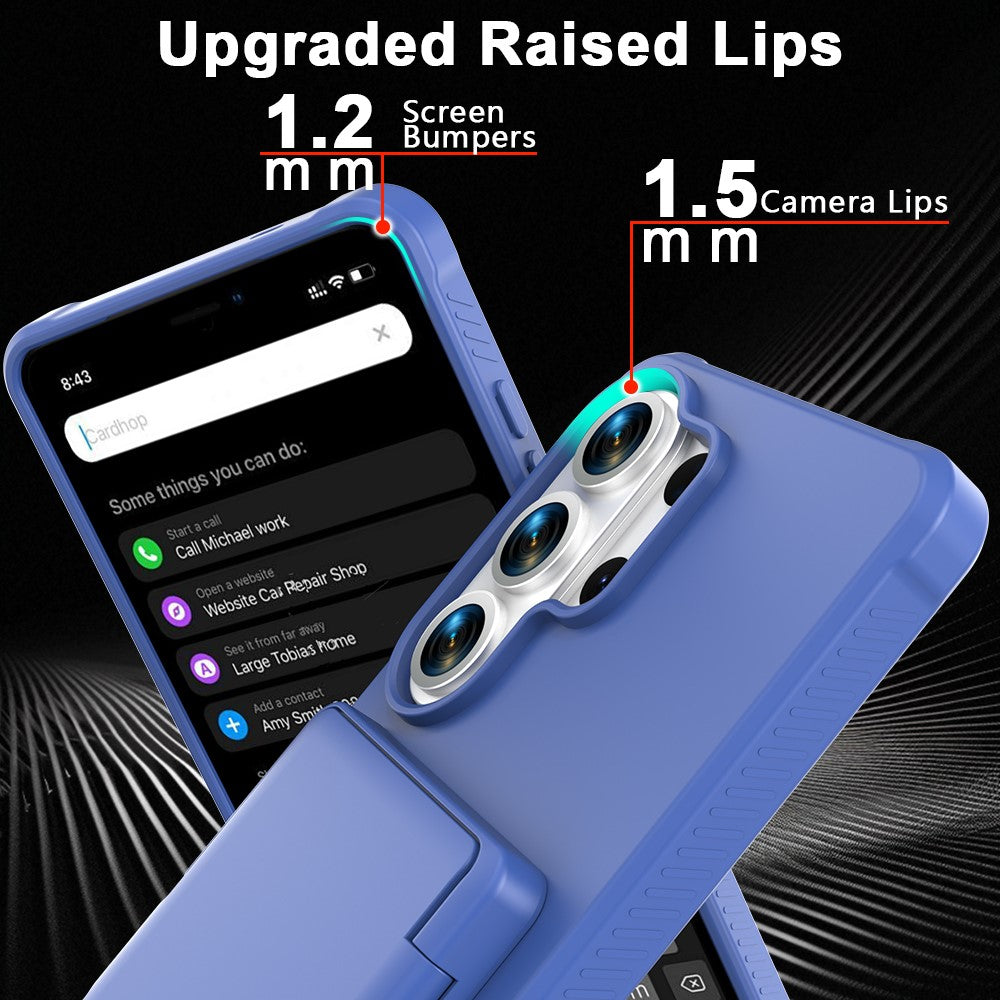 For Samsung Galaxy S26 Ultra Case with Card Holder  /  Mirror  /  Kickstand TPU + PC Phone Back Cover