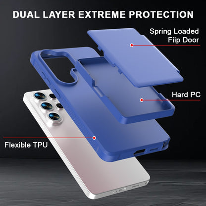 For Samsung Galaxy S26 Ultra Case with Card Holder  /  Mirror  /  Kickstand TPU + PC Phone Back Cover