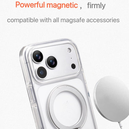 For iPhone 17 Pro Magnetic Phone Case with 360° Rotating Ring Kickstand PC TPU Hybrid Shockproof Cover