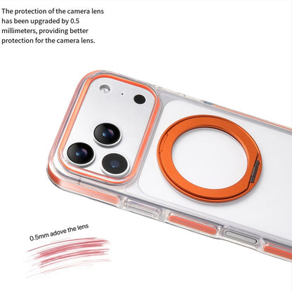 For iPhone 17 Pro Max Magnetic Phone Case with 360° Rotating Ring Kickstand PC TPU Hybrid Shockproof Cover
