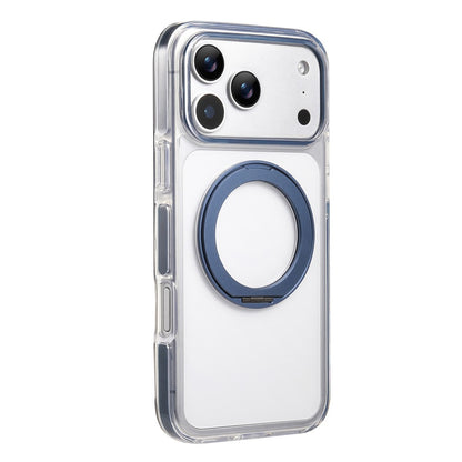 For iPhone 17 Pro Max Magnetic Phone Case with 360° Rotating Ring Kickstand PC TPU Hybrid Shockproof Cover