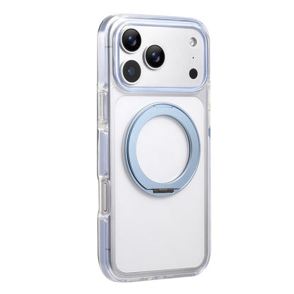 For iPhone 17 Pro Max Magnetic Phone Case with 360° Rotating Ring Kickstand PC TPU Hybrid Shockproof Cover