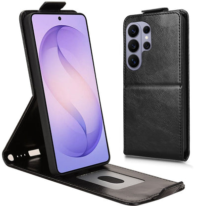 For Samsung Galaxy S26 Ultra Stand Case Magnetic Clasp Vertical Flip Leather Phone Cover with Card Holder