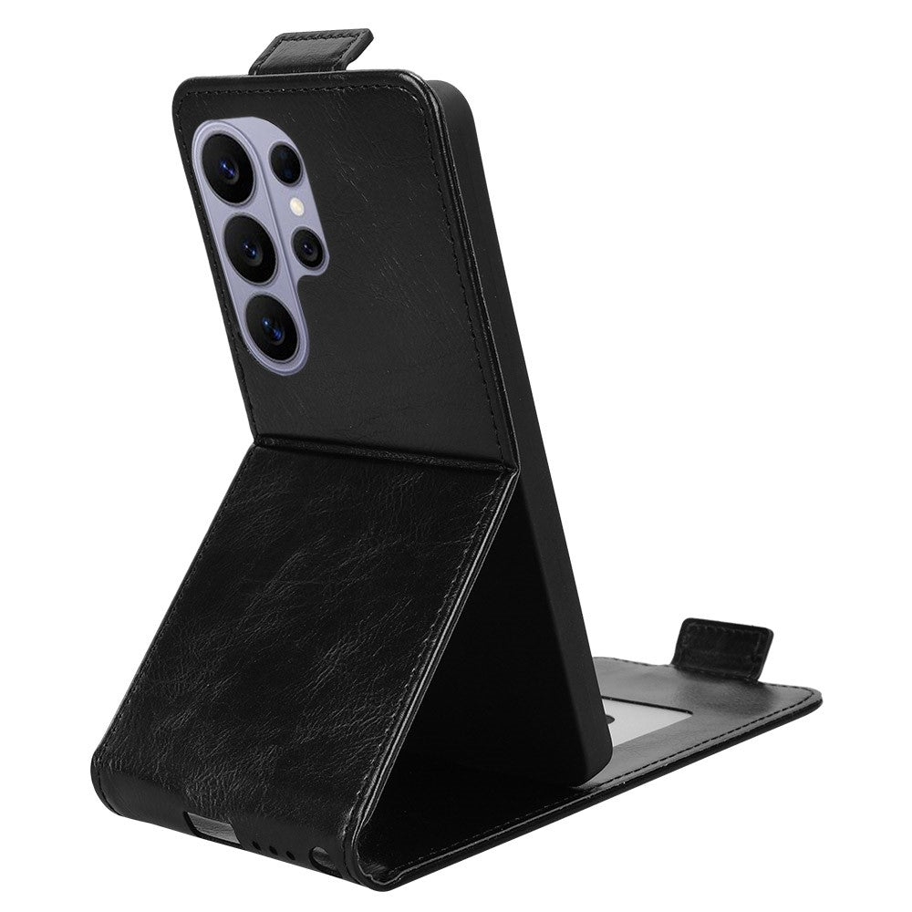 For Samsung Galaxy S26 Ultra Stand Case Magnetic Clasp Vertical Flip Leather Phone Cover with Card Holder