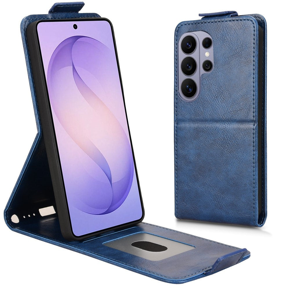For Samsung Galaxy S26 Ultra Stand Case Magnetic Clasp Vertical Flip Leather Phone Cover with Card Holder