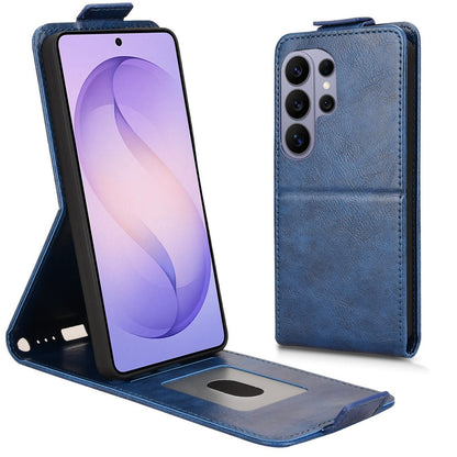 For Samsung Galaxy S26 Ultra Stand Case Magnetic Clasp Vertical Flip Leather Phone Cover with Card Holder