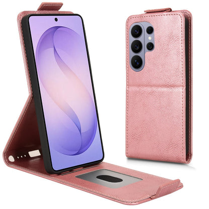 For Samsung Galaxy S26 Ultra Stand Case Magnetic Clasp Vertical Flip Leather Phone Cover with Card Holder