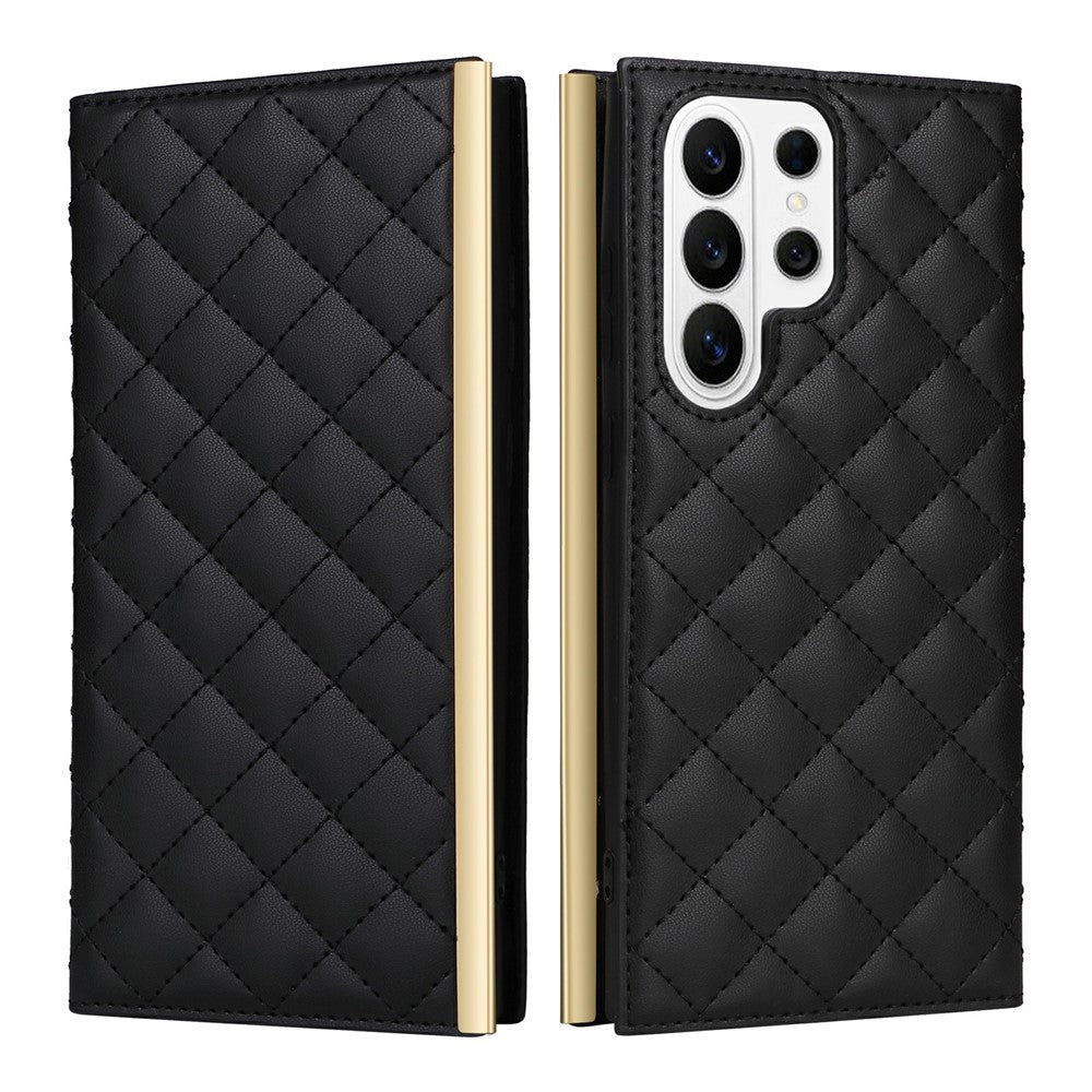 For Samsung Galaxy S26 Ultra Case Suction Cup PU Leather Wallet Phone Cover with Straps