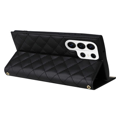 For Samsung Galaxy S26 Ultra Case Suction Cup PU Leather Wallet Phone Cover with Straps