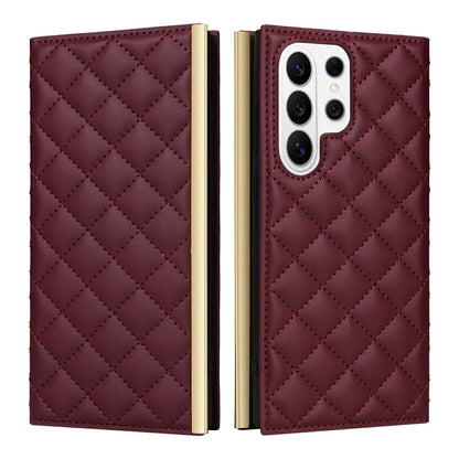 For Samsung Galaxy S26 Ultra Case Suction Cup PU Leather Wallet Phone Cover with Straps