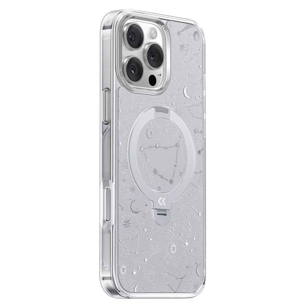 CASEKOO for iPhone 16 Pro Max Magnetic Case UV Pattern Printing Rotating Kickstand PC + TPU Phone Cover